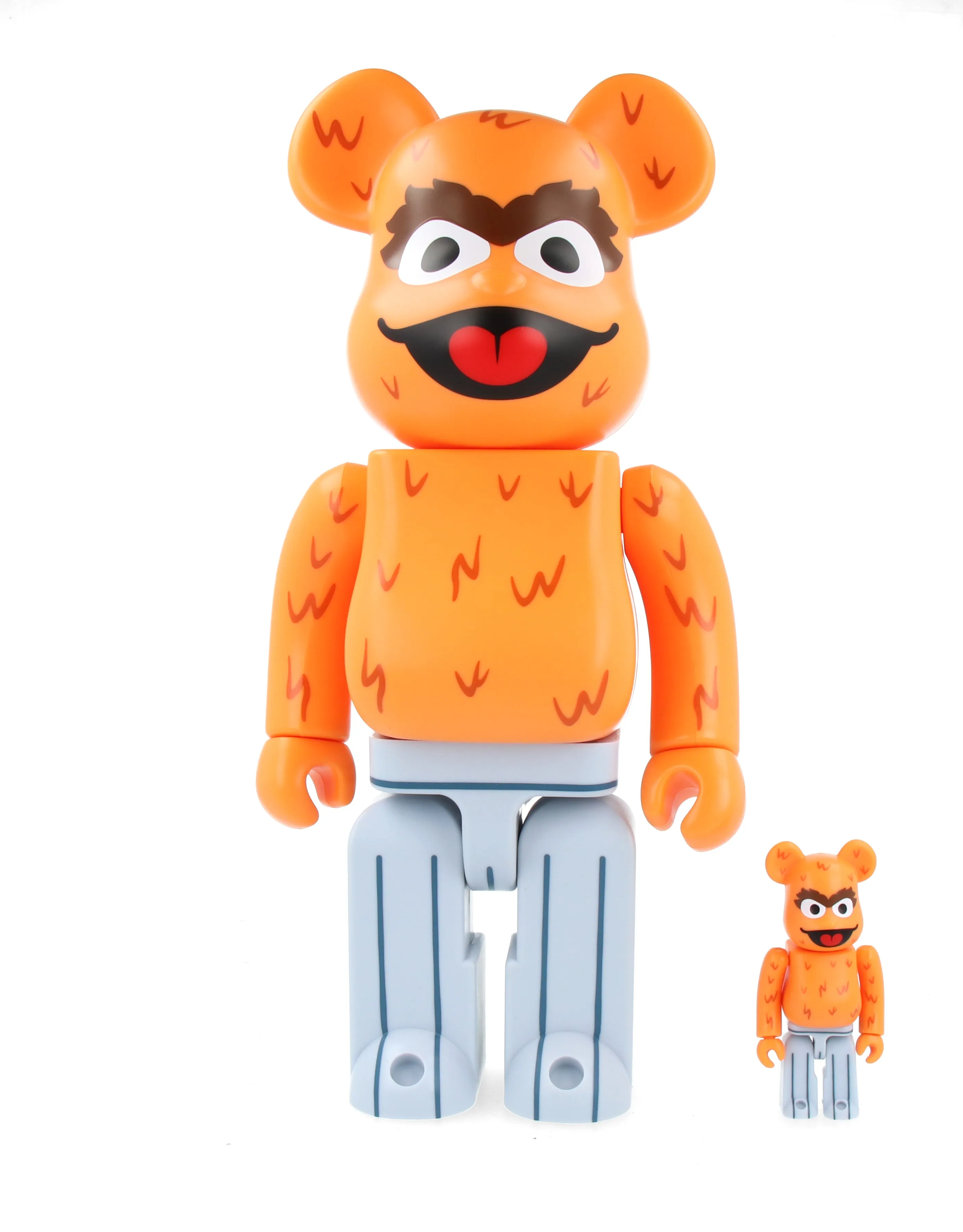 400%   100% Bearbrick Oscar the Grouch (The Original Orange Fur Ver.)