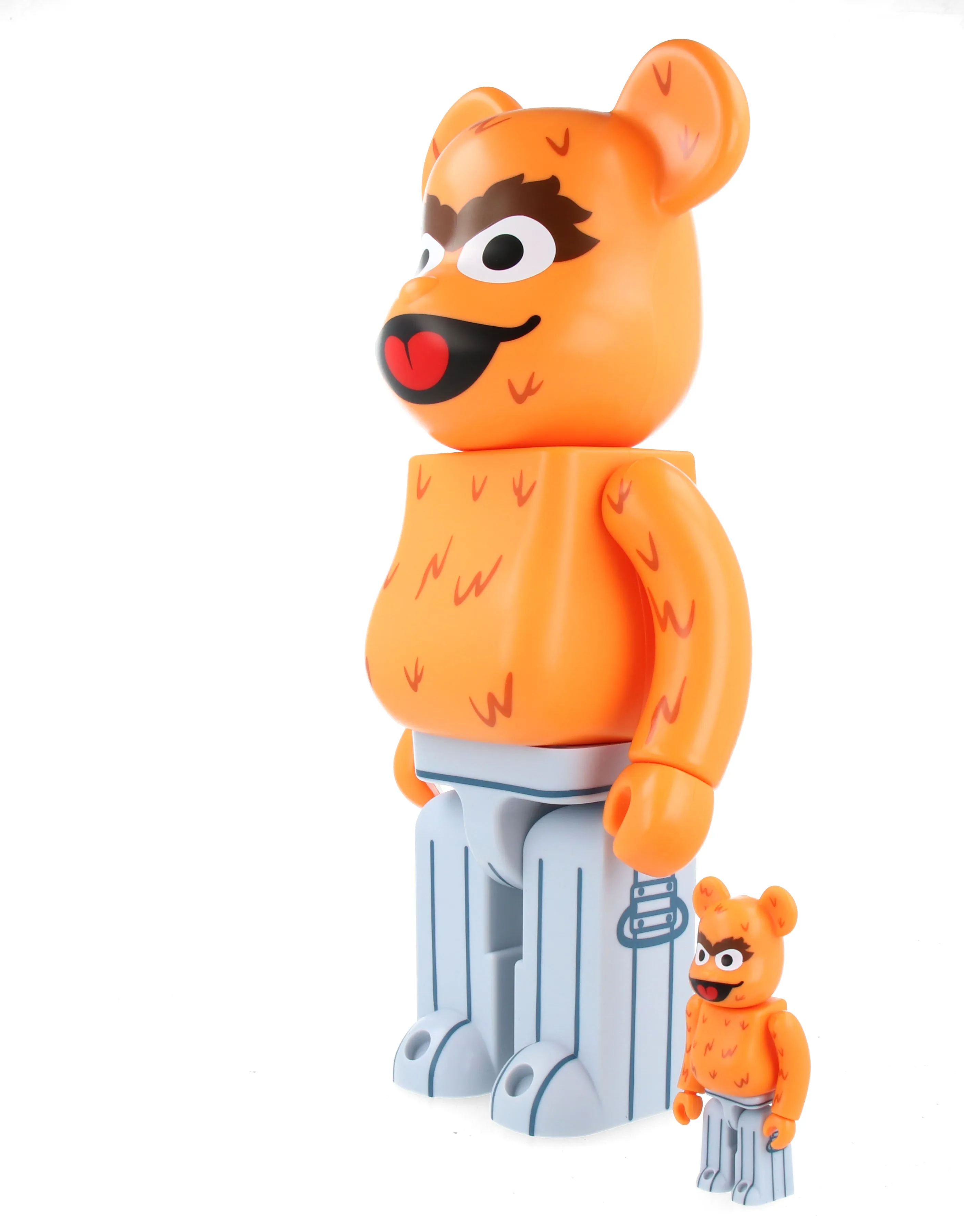 400%   100% Bearbrick Oscar the Grouch (The Original Orange Fur Ver.)