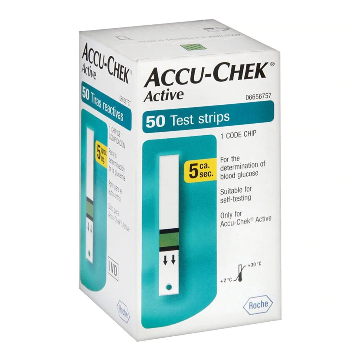 ACCU CHEK TIRAS REACT ACTV C50