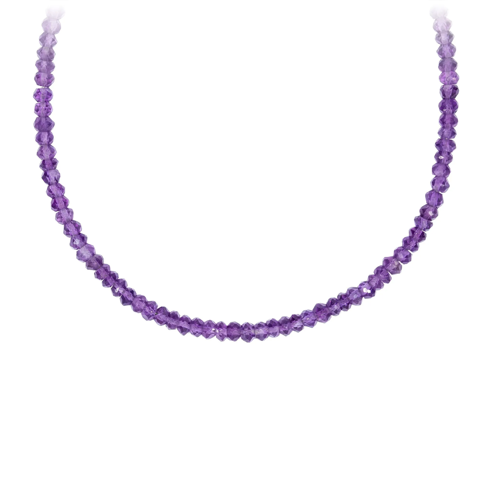 Amethyst Faceted Stone Choker with Talisman Clip