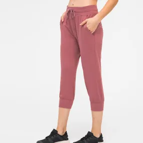 Amy Fashion - Crop Running Active Lounge Jogger Capris Pants