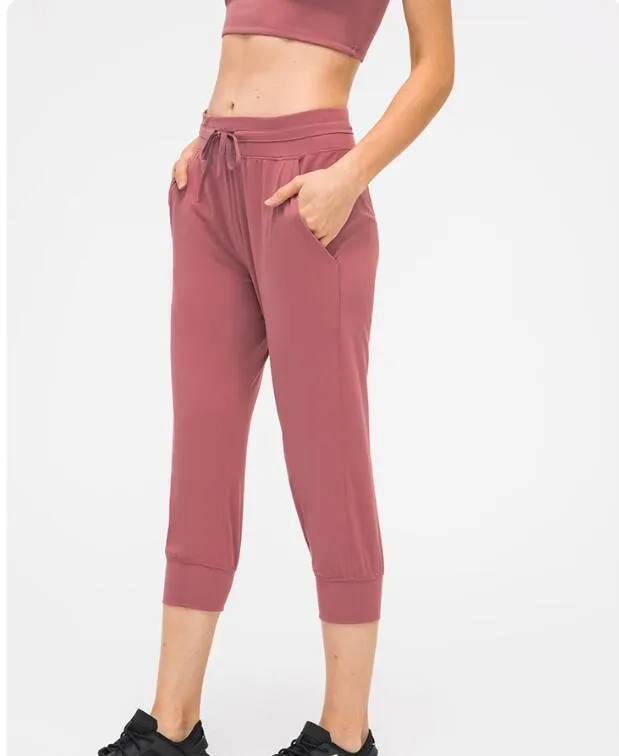 Amy Fashion - Crop Running Active Lounge Jogger Capris Pants