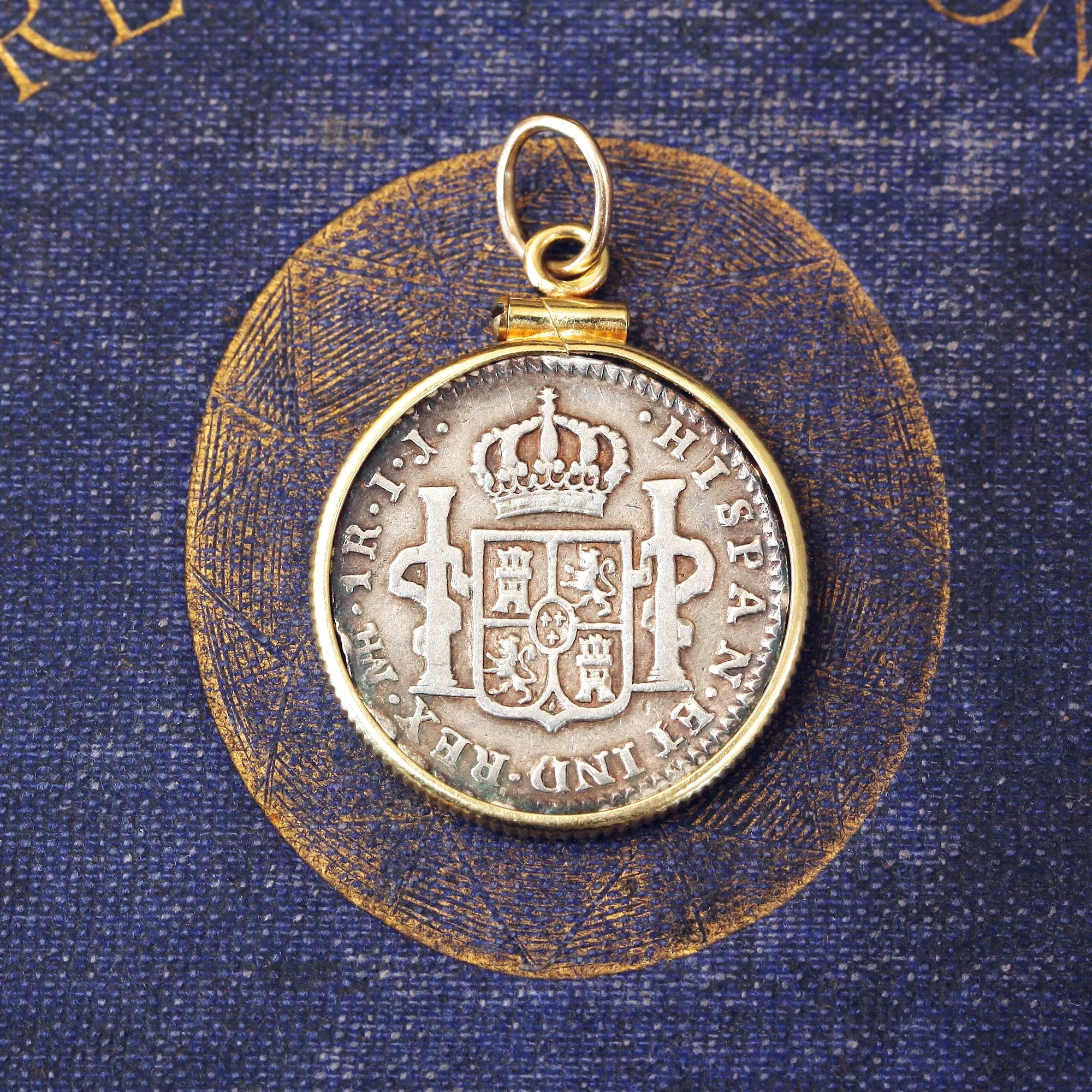 Antique Mounted Spanish One Reales Silver Coin Pendant