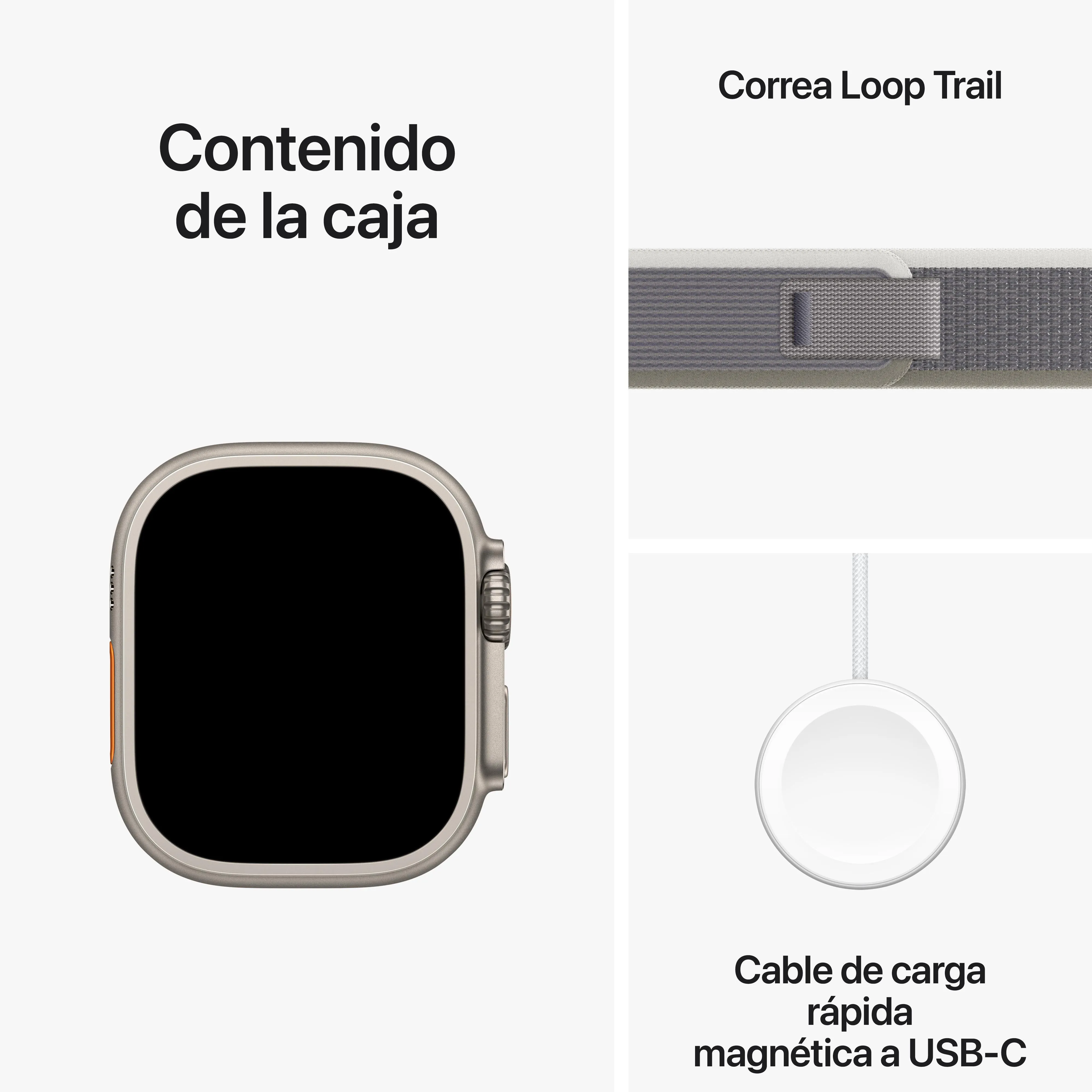 Apple Watch Ultra 2 (GPS   Cellular) - Caja de titanio de 49 mm - Correa Loop Trail verde/gris - Talla S/M