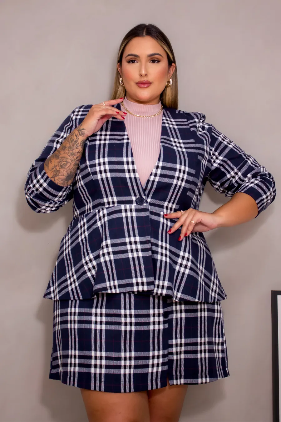 Blazer Plus Size Xadrez York