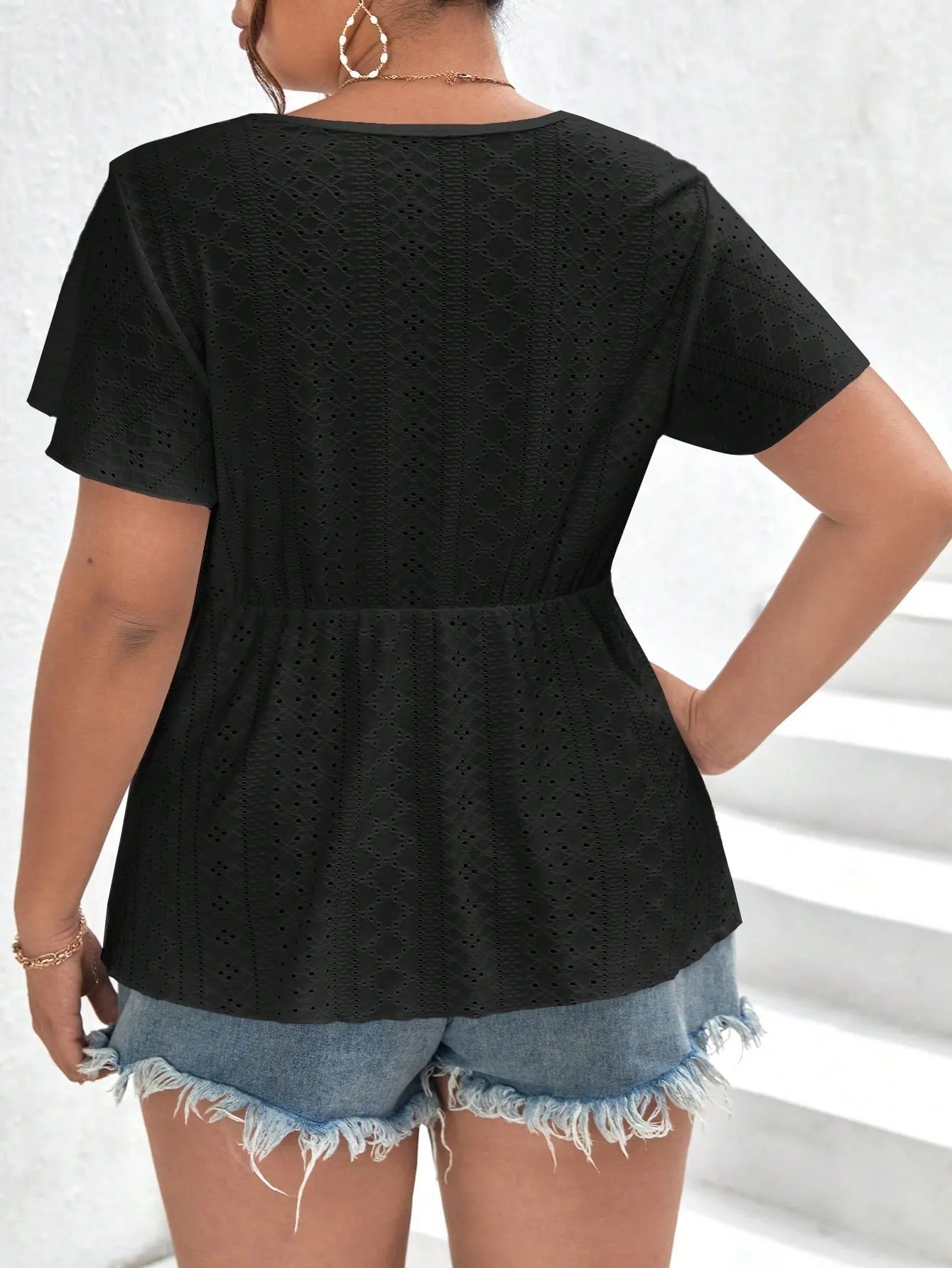 Blusa com Manga De Borboleta