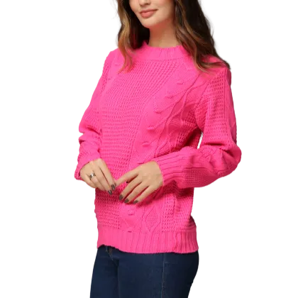 Blusa De Frio Feminina Em Tricot Com Tranças - Belly