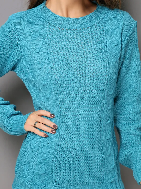 Blusa De Frio Feminina Em Tricot Com Tranças - Belly