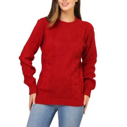 Blusa De Frio Feminina Em Tricot Com Tranças - Belly