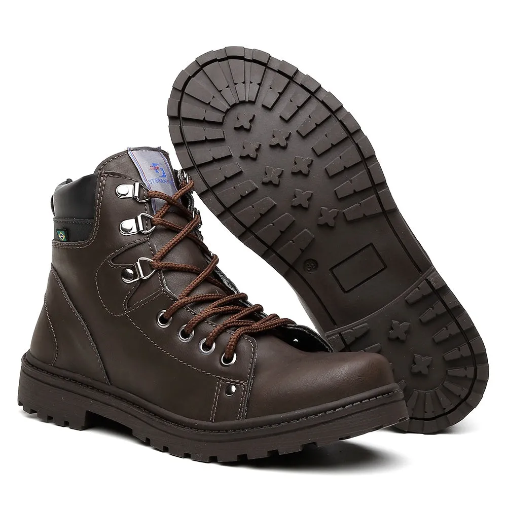 Bota Coturno Masculina Premium Em Couro - Jackson