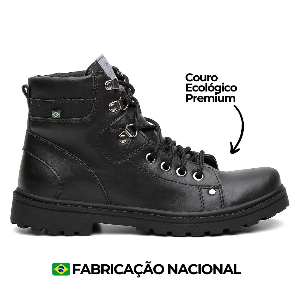 Bota Coturno Masculina Premium Em Couro - Jackson