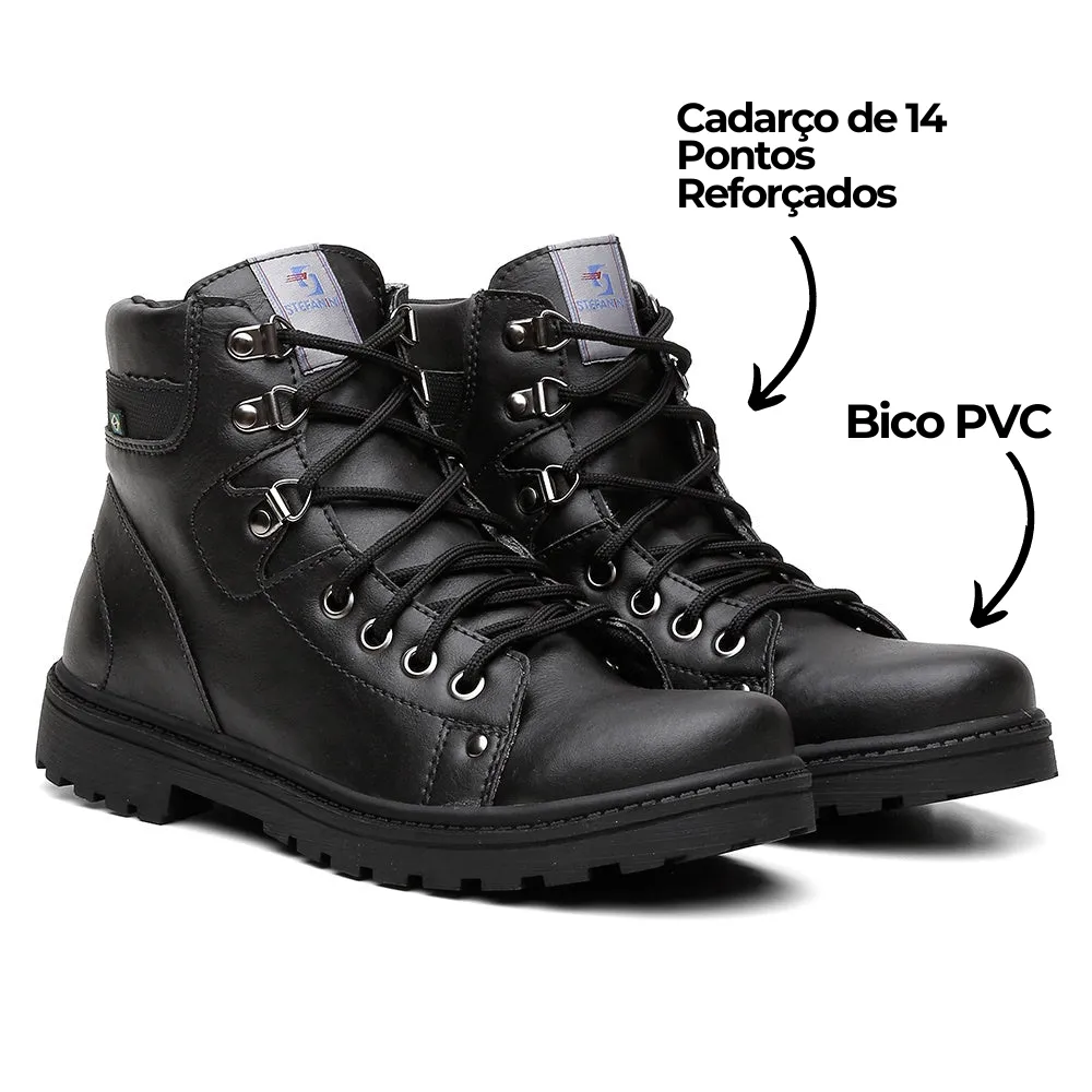 Bota Coturno Masculina Premium Em Couro - Jackson