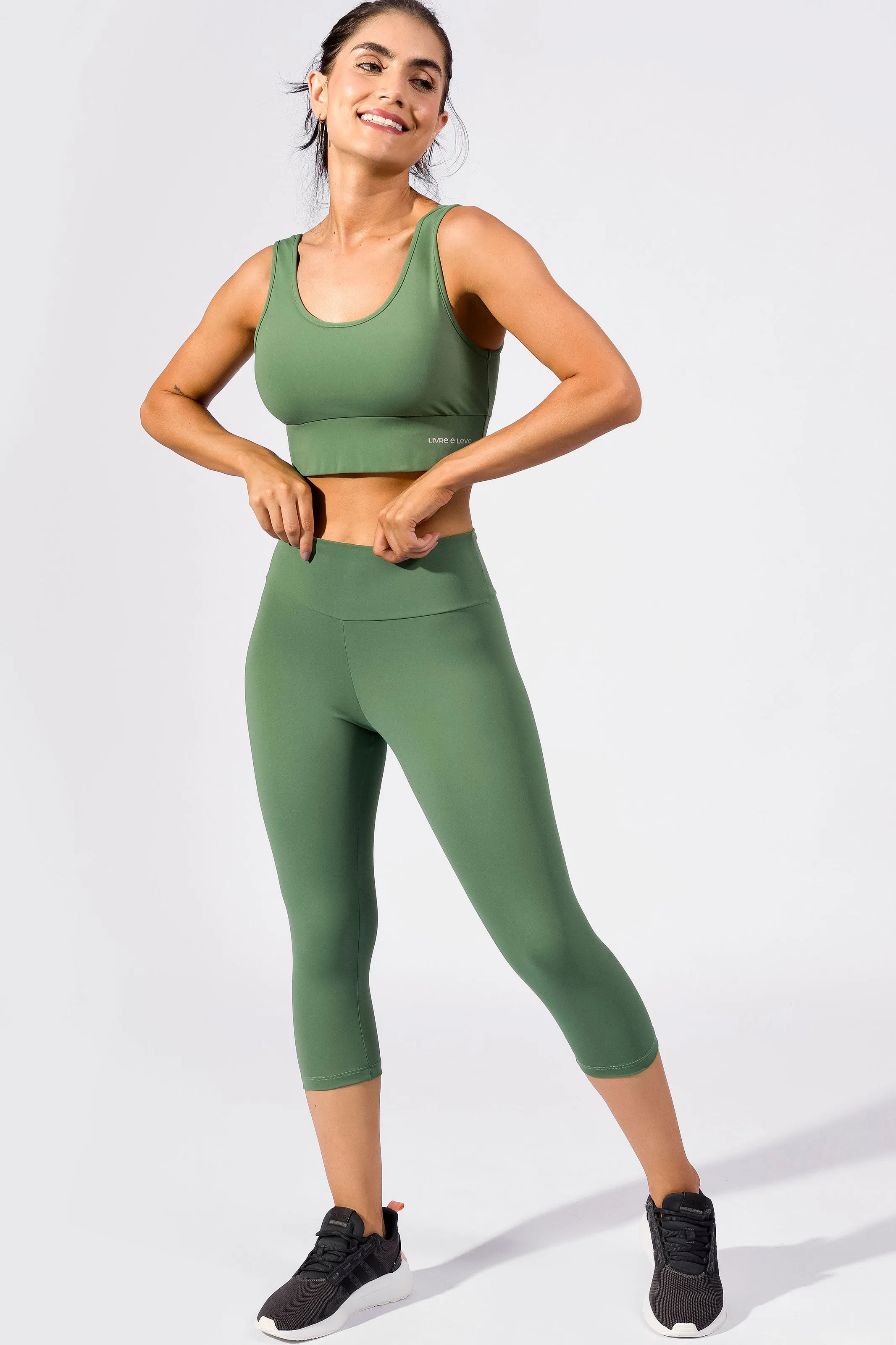 Calça Corsário Modeladora Verde