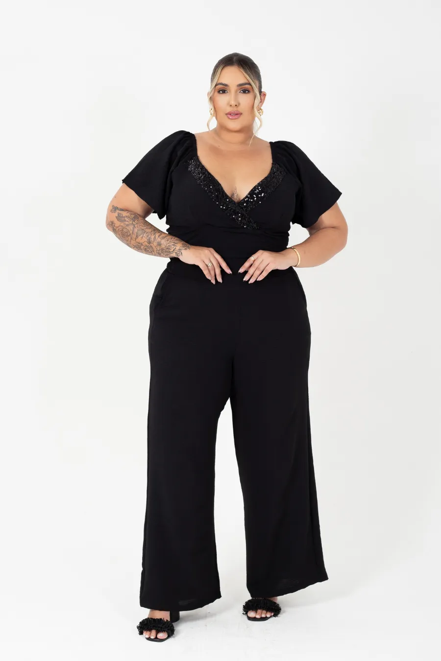 Calça Pantalona Plus Size Shine