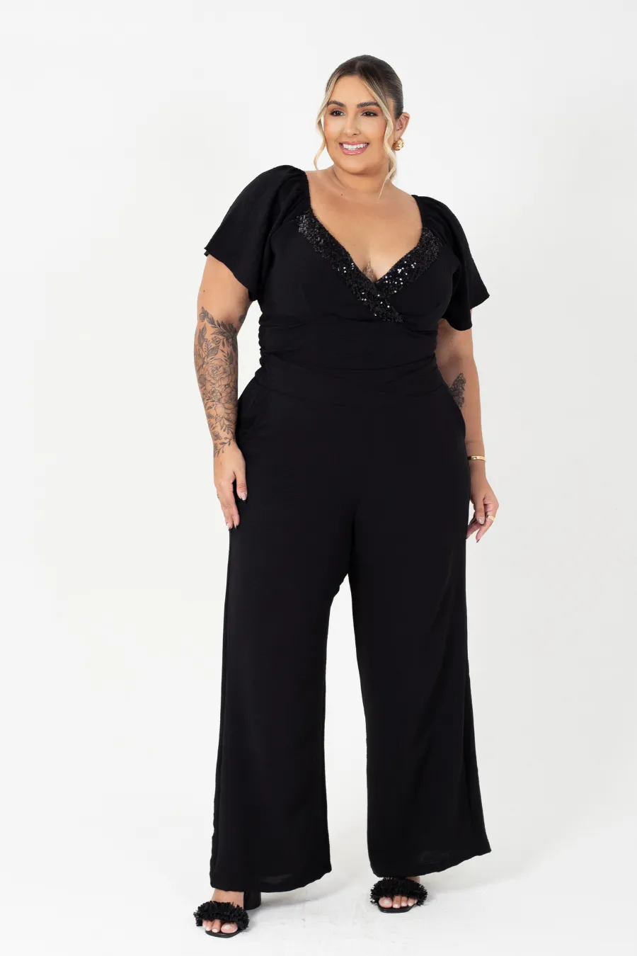 Calça Pantalona Plus Size Shine