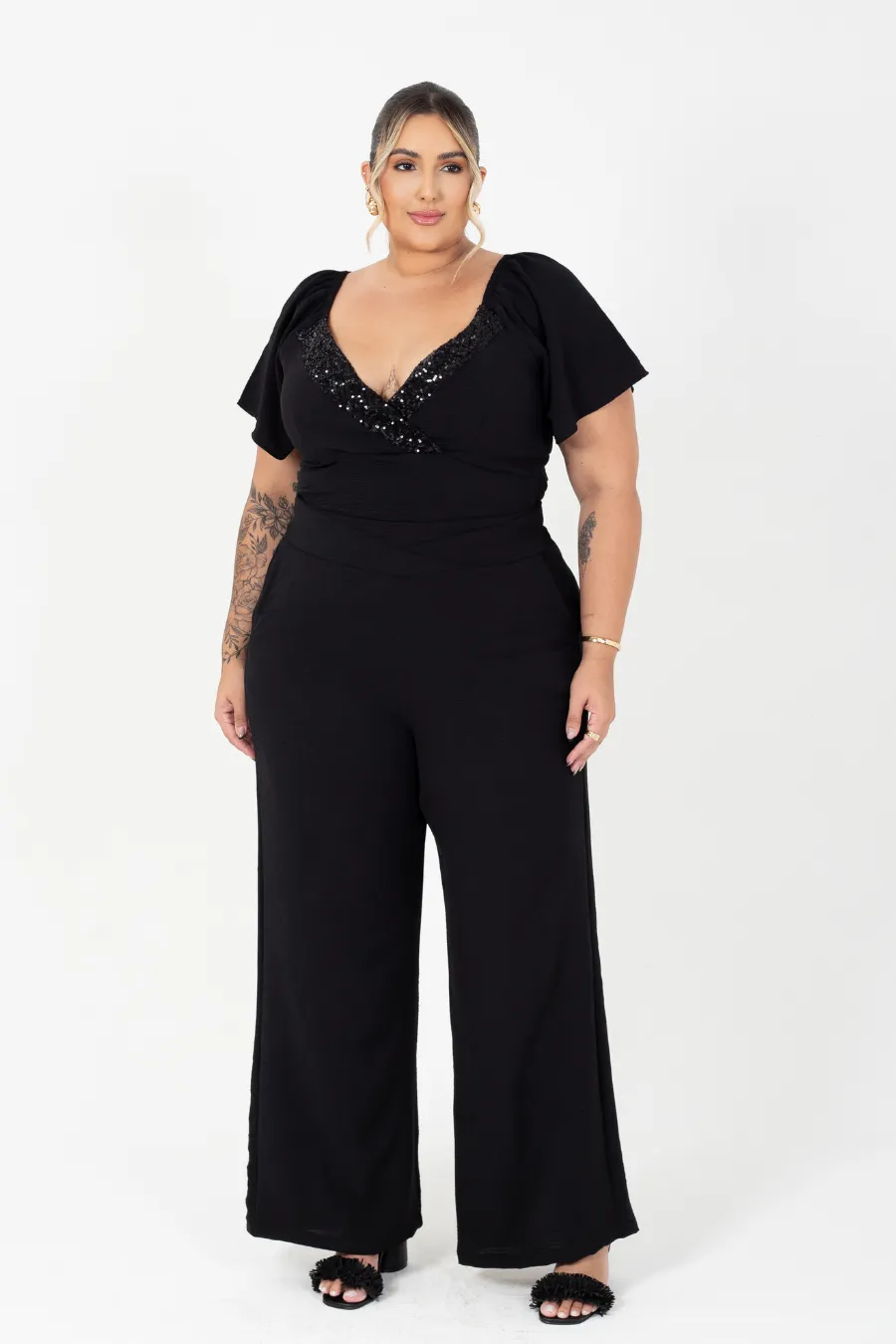 Calça Pantalona Plus Size Shine