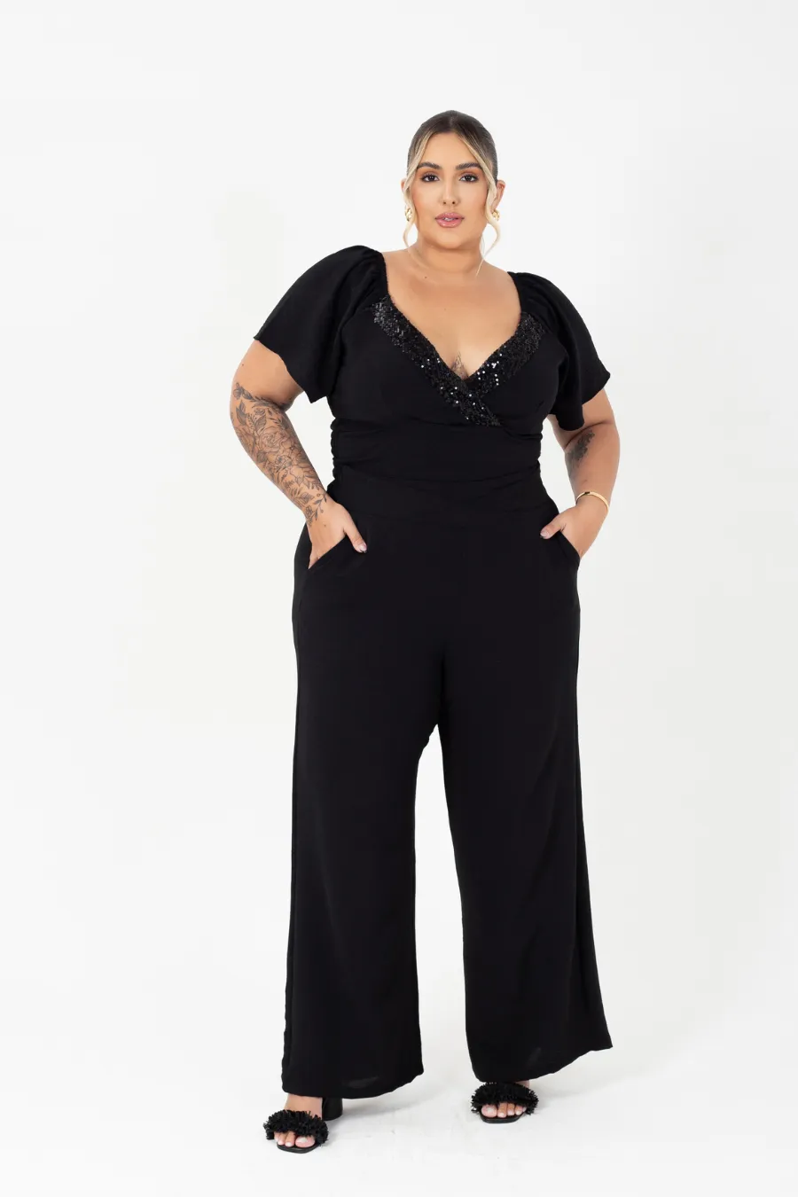 Calça Pantalona Plus Size Shine