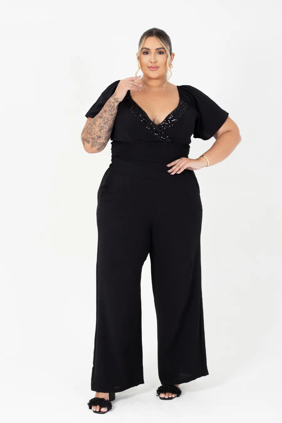 Calça Pantalona Plus Size Shine