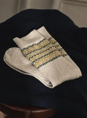 Chaussettes Billy Blanc/Olive