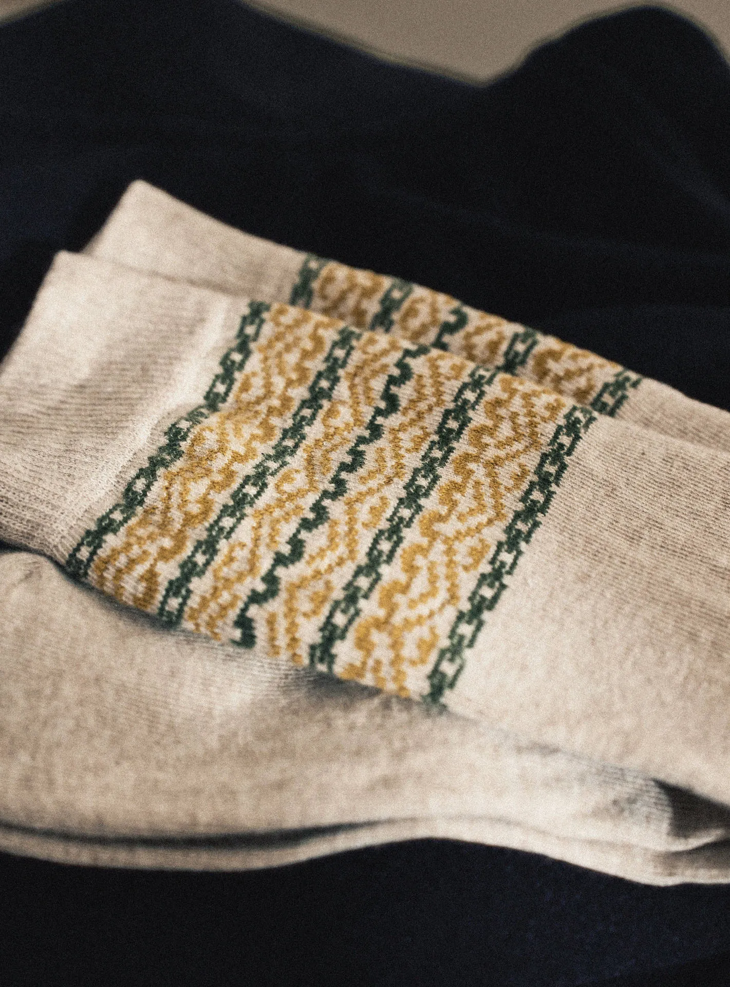 Chaussettes Billy Blanc/Olive