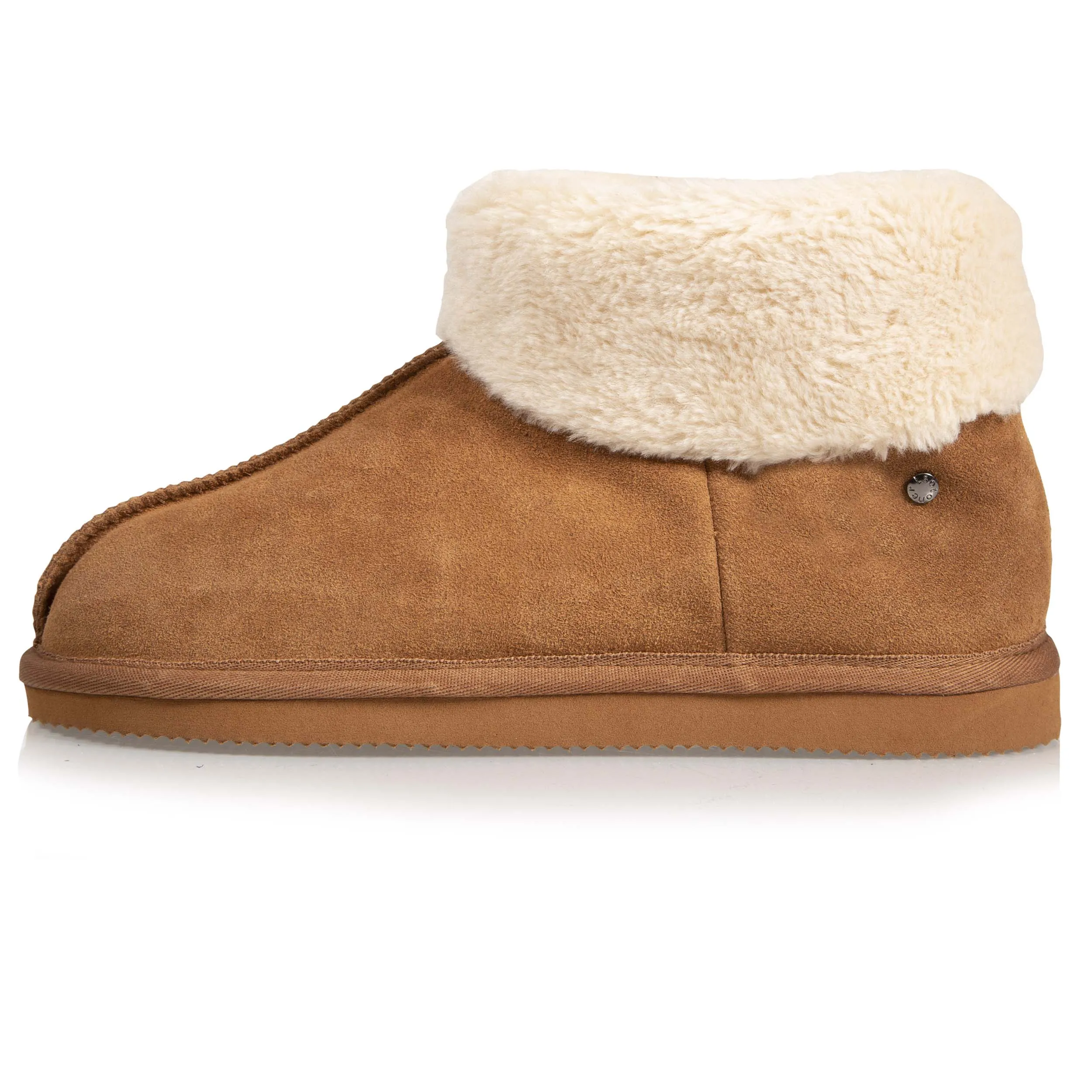 Chaussons bottillons fourrés Femme Camel