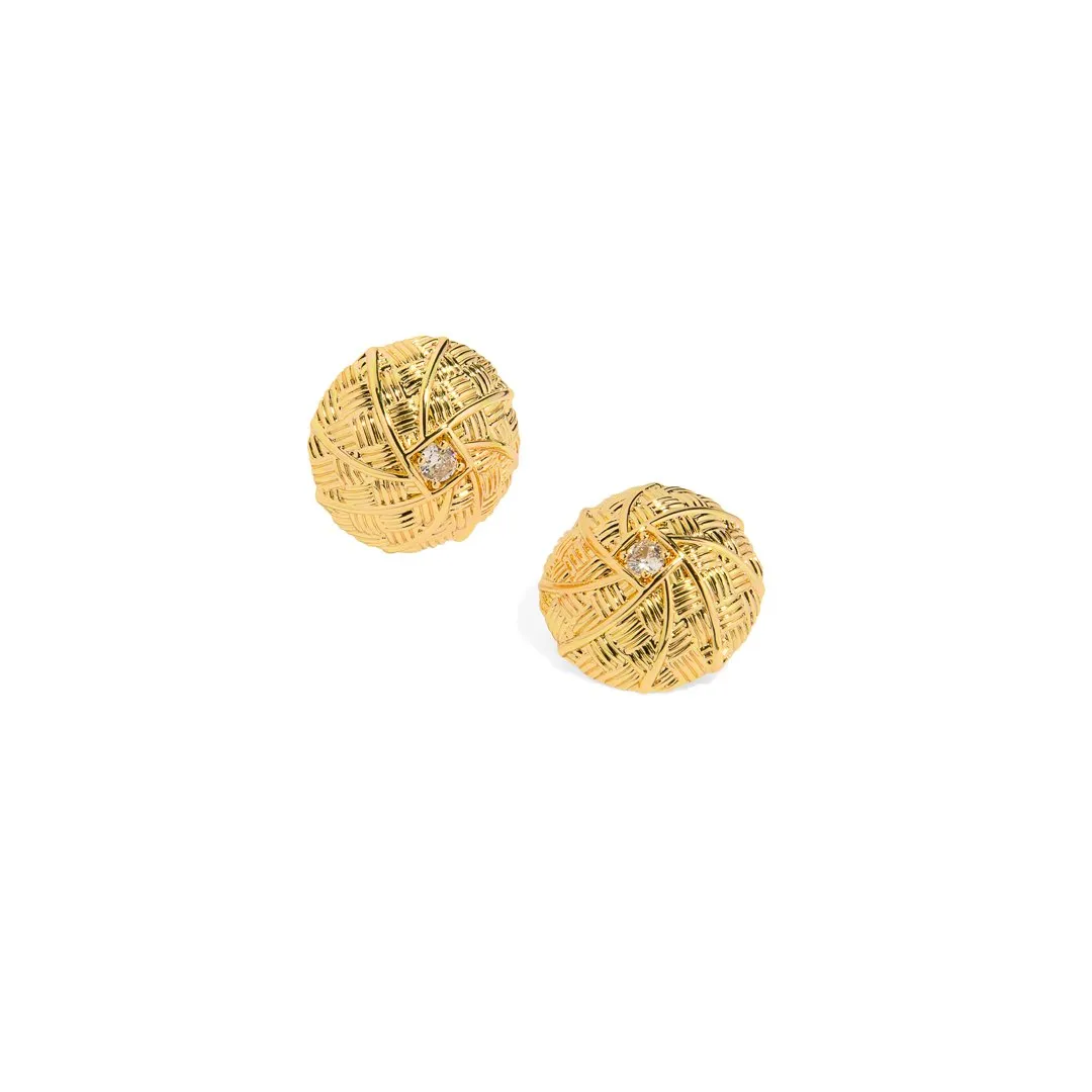 CIRCULAR DOME CLIP EARRINGS