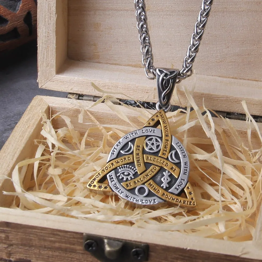 Collier Viking "Collier des Commandements de la Triquetra"