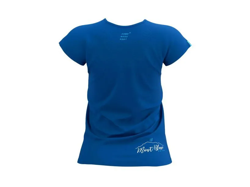 Compessport Women's Training Tshirt SS - Mont Blanc 2022 - Blue