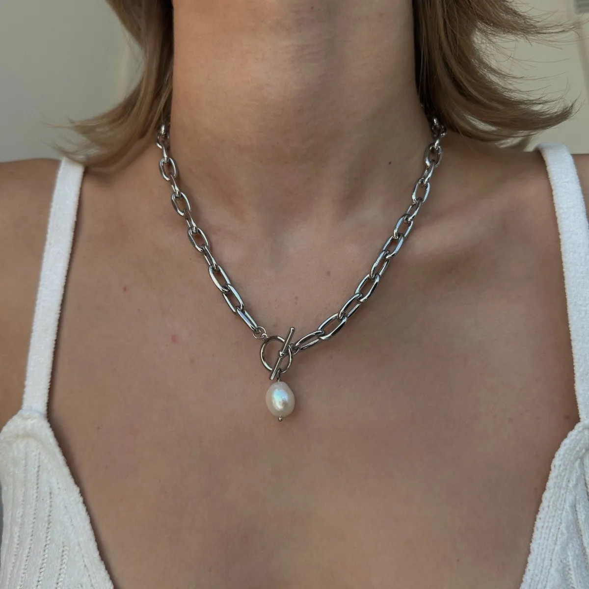 COSTA LINK SILVER NECKLACE