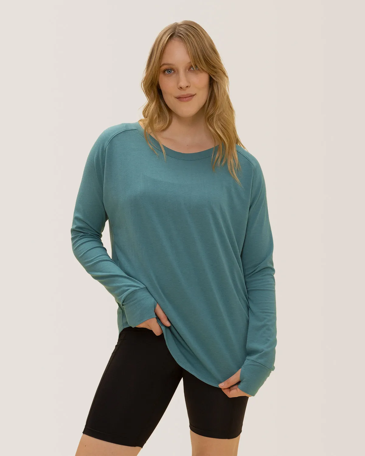 Cozy Long Sleeve Shirt - Aquamarine