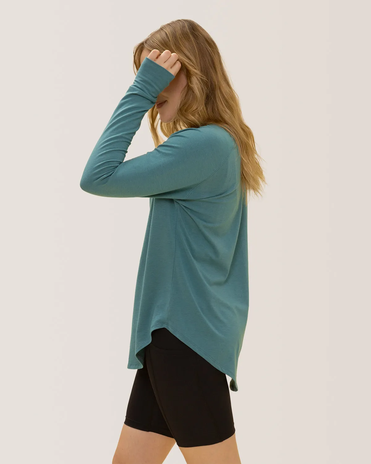 Cozy Long Sleeve Shirt - Aquamarine