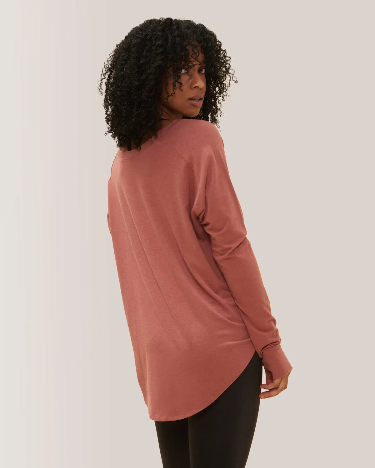 Cozy Long Sleeve Shirt - Dahlia