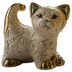 De Rosa Abanico White Kitten Figurine