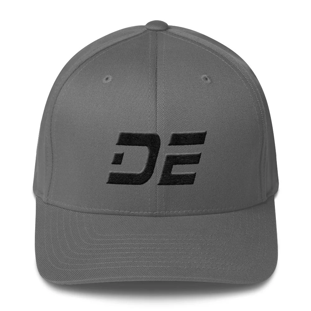 Delaware - Structured Twill Cap - Black Embroidery - DE - Many Hat Color Options Available