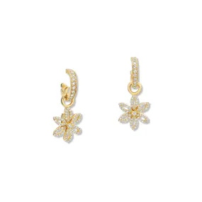 Fleur de Lys Earring Drops 18ct Yellow Gold - Diamond