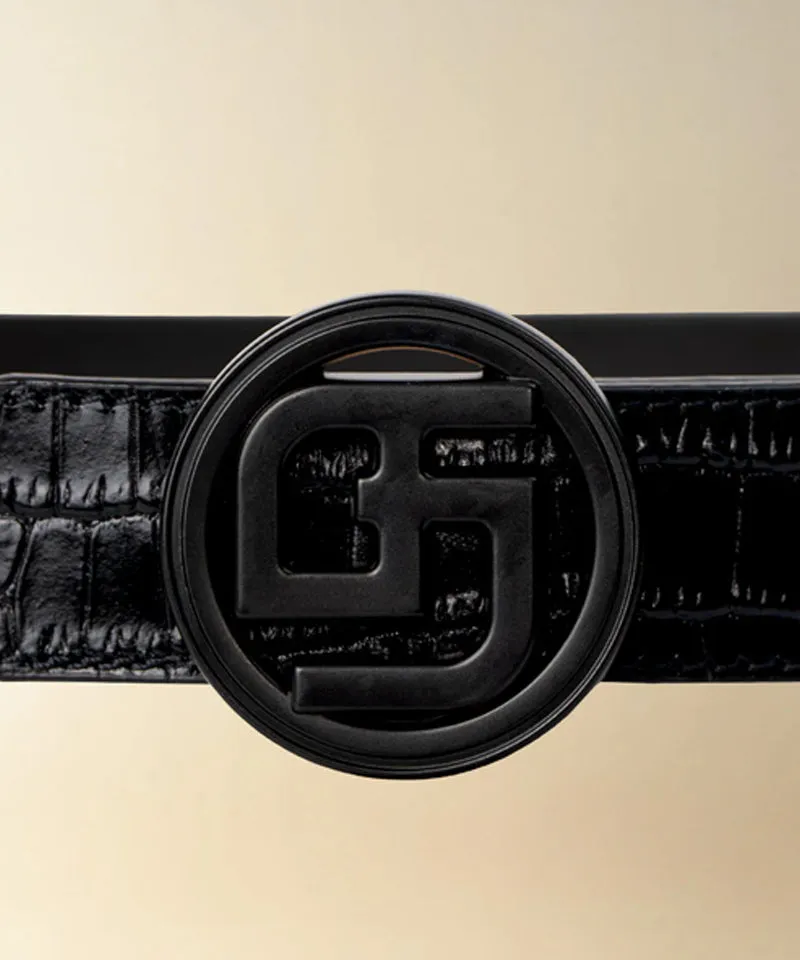 GFJ Golf Women's Classic Croco Belt Strap - Black