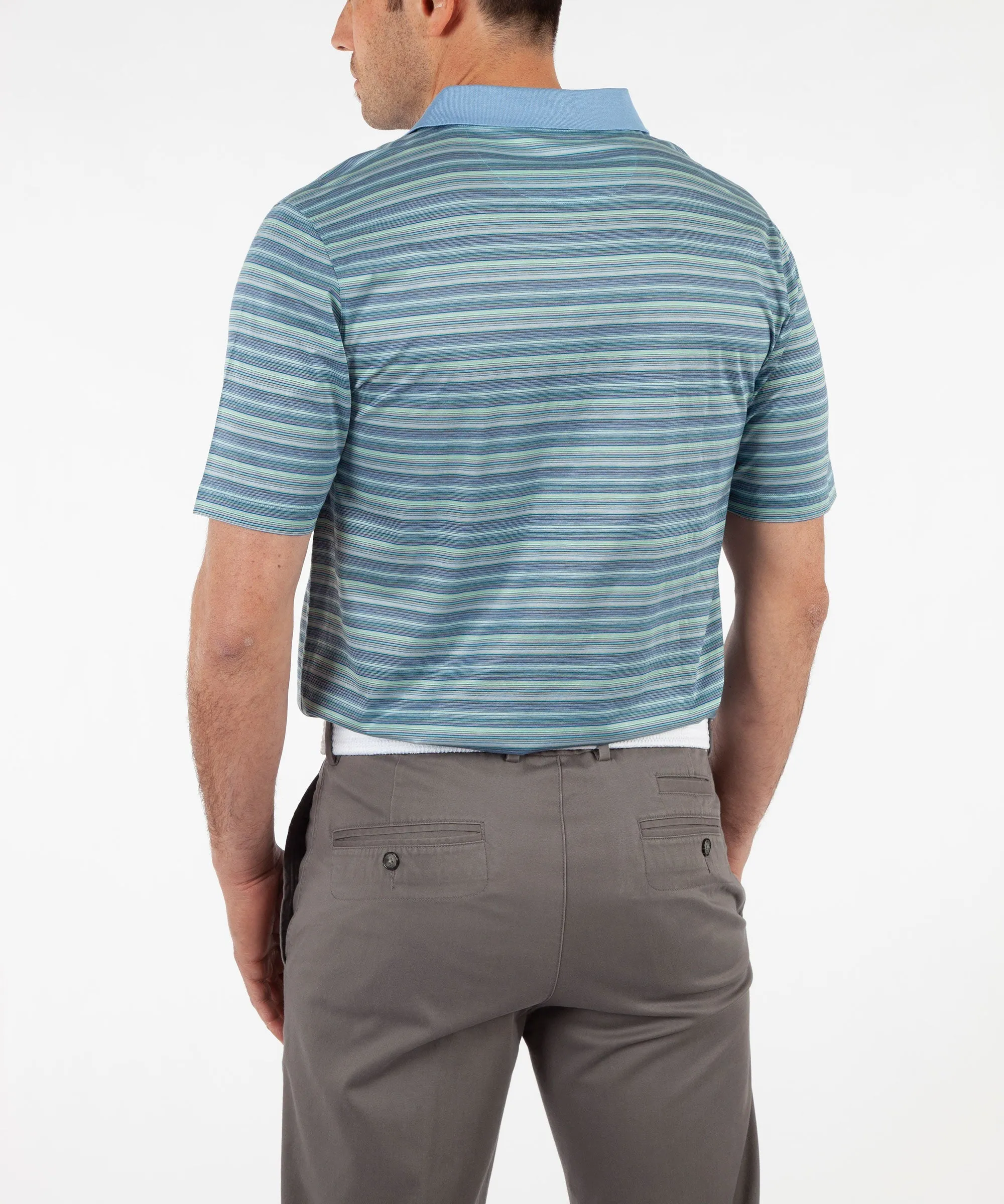 Heritage Luxe 100% Italian Cotton Jersey Multi-Stripe Polo Shirt