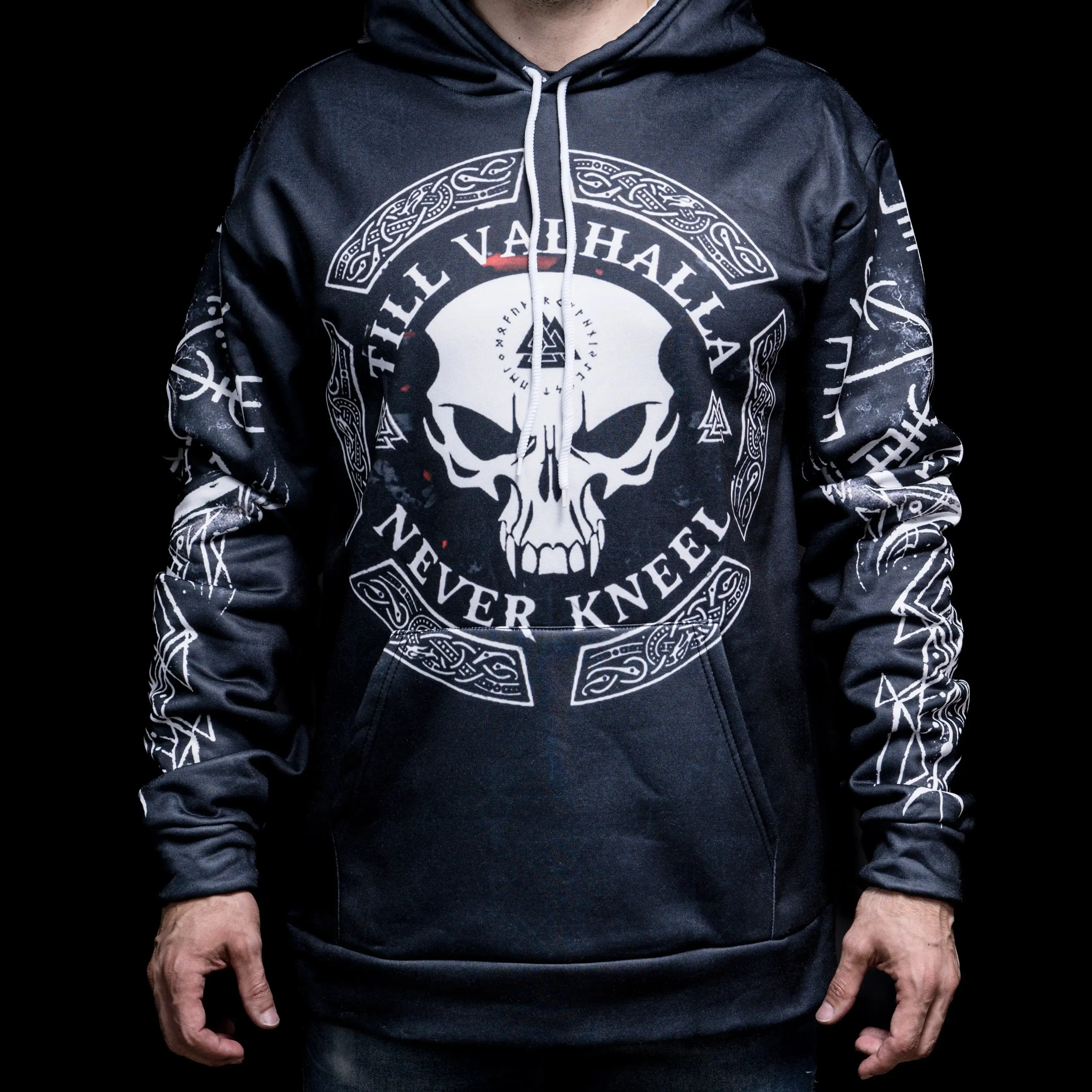 Hoodie Viking "Hoodie Crâne de Guerrier - Voyage jusqu'au Valhalla"