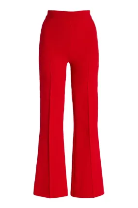 Kick Stretch-Cotton Pants In Subtle Jacquard Red