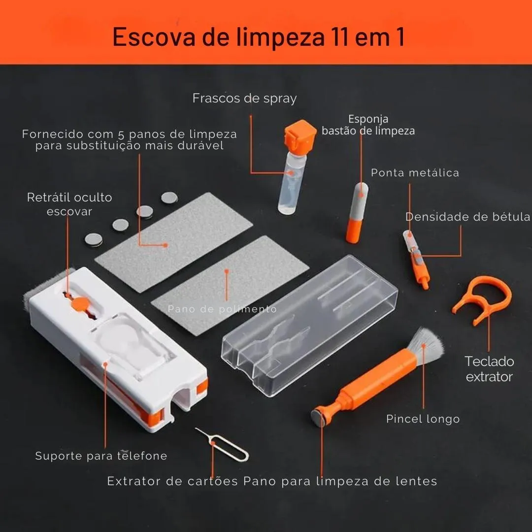 Kit De Limpeza Multifuncional 11 Em-1