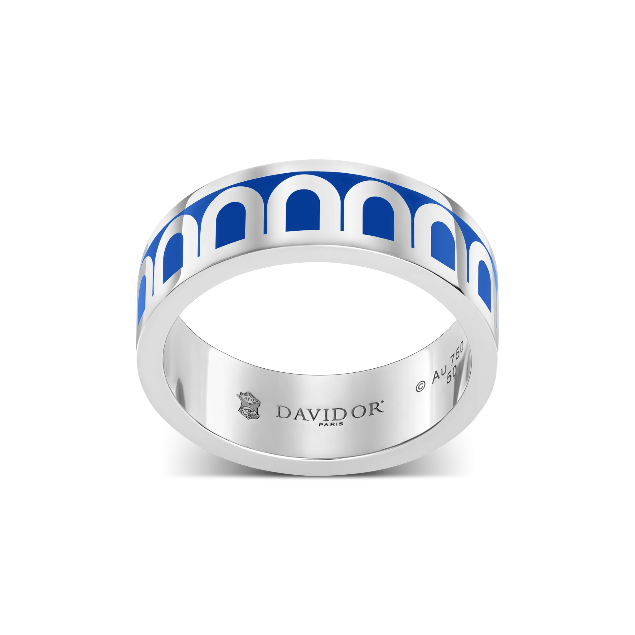 L'Arc de DAVIDOR Ring MM, 18k White Gold with Riviera Lacquered Ceramic