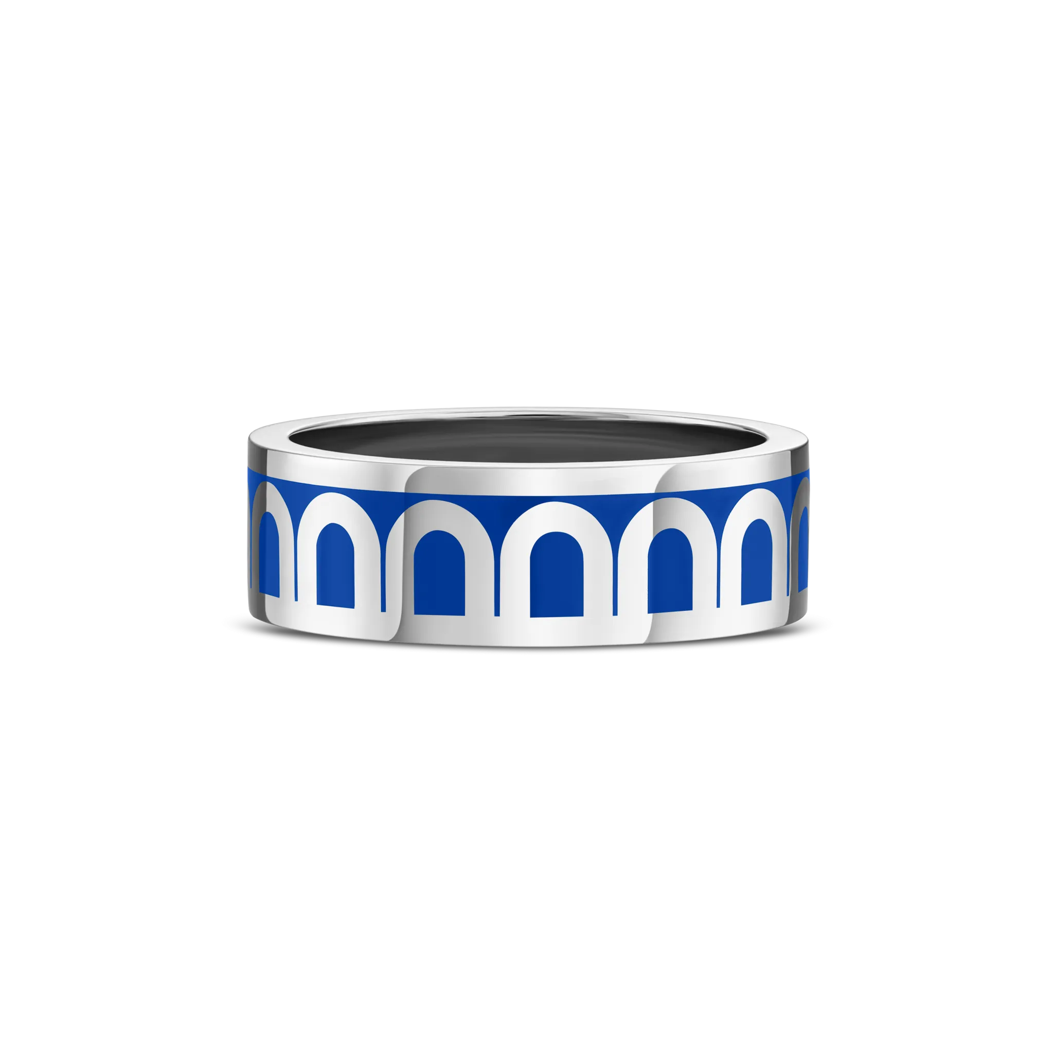 L'Arc de DAVIDOR Ring MM, 18k White Gold with Riviera Lacquered Ceramic