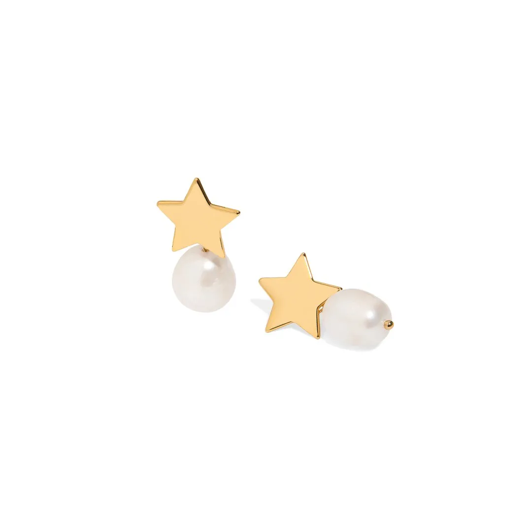 PEARL STAR EARRINGS