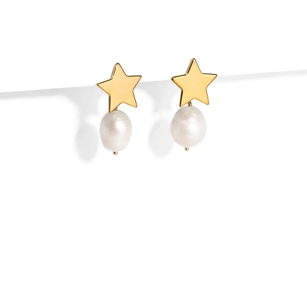 PEARL STAR EARRINGS