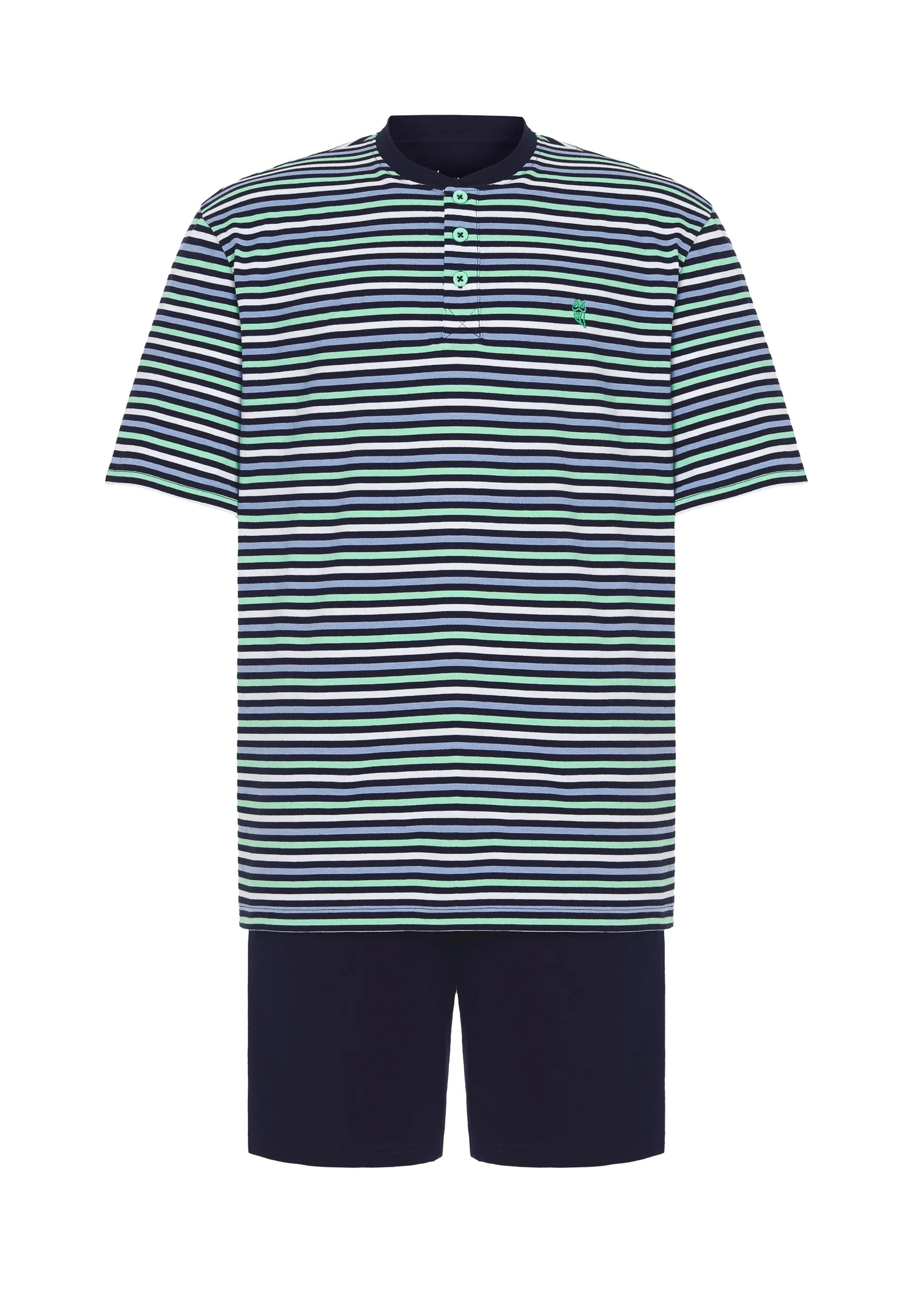 Pijama Hombre Corto Tapeta Punto Rayas - Verde 3035_40