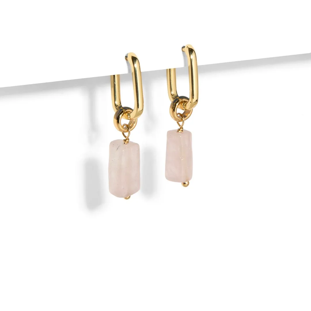 PINK QUARTZ AURA EARRINGS