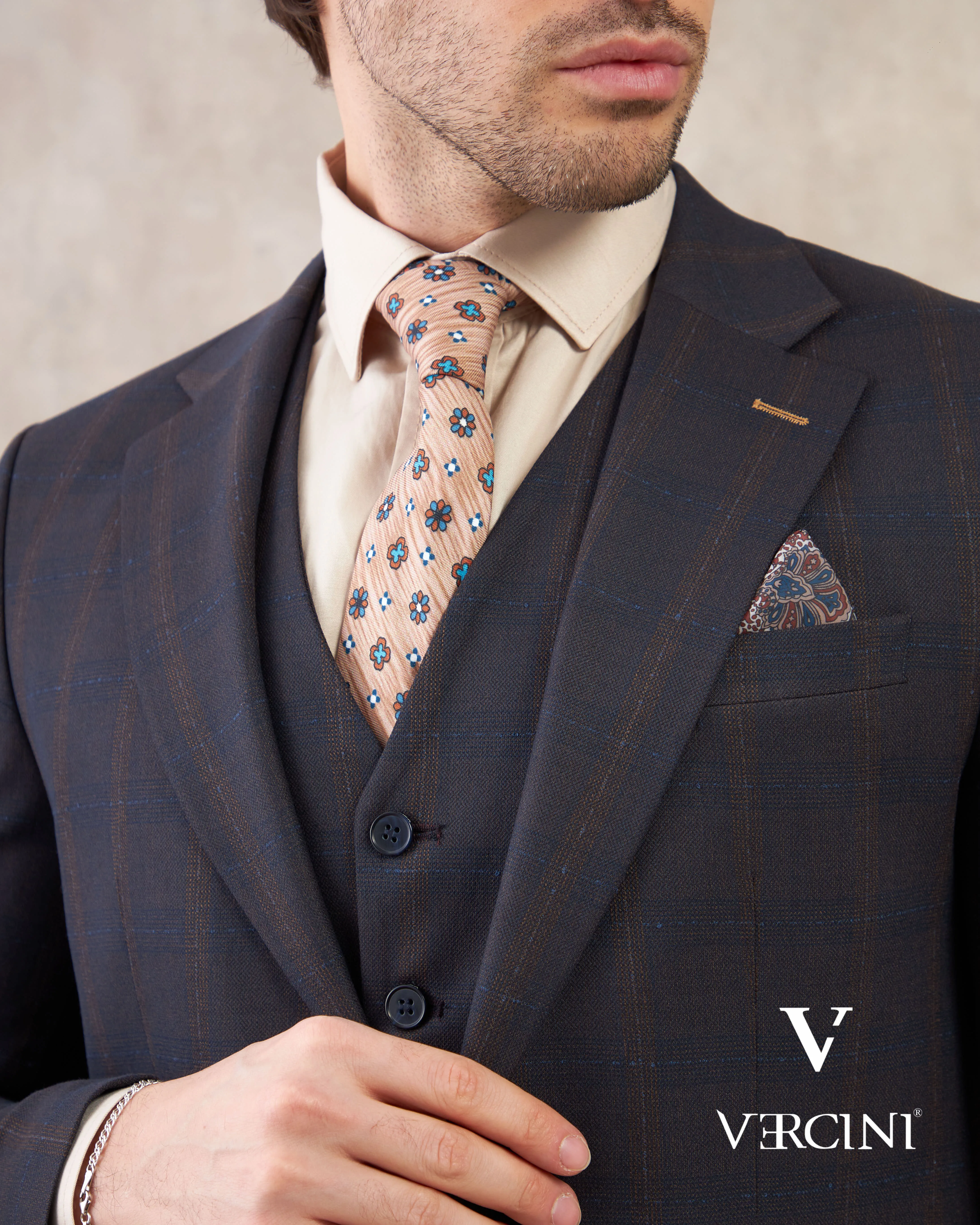 Vercini Regal Executive Three-Piece Men's Suit