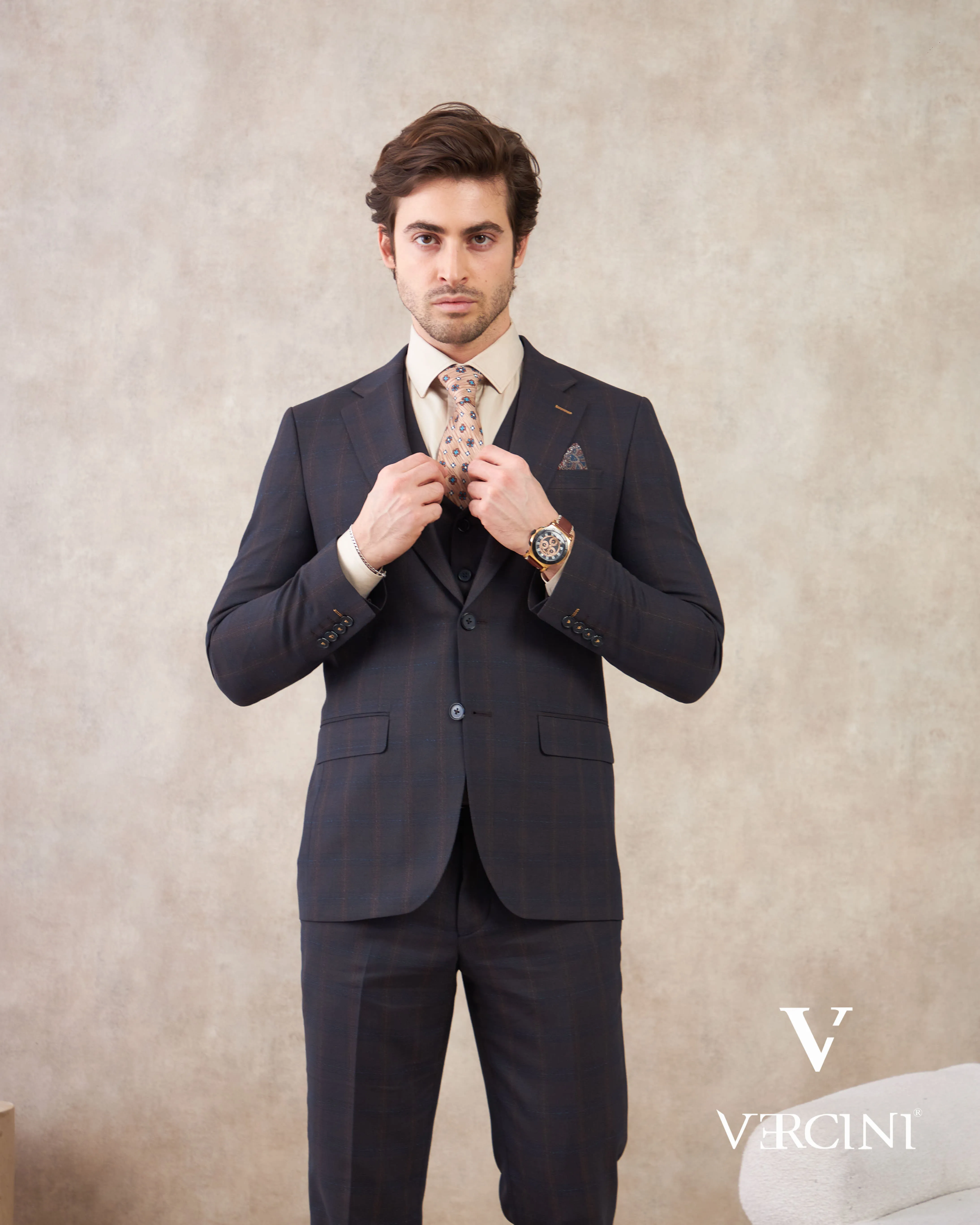 Vercini Regal Executive Three-Piece Men's Suit