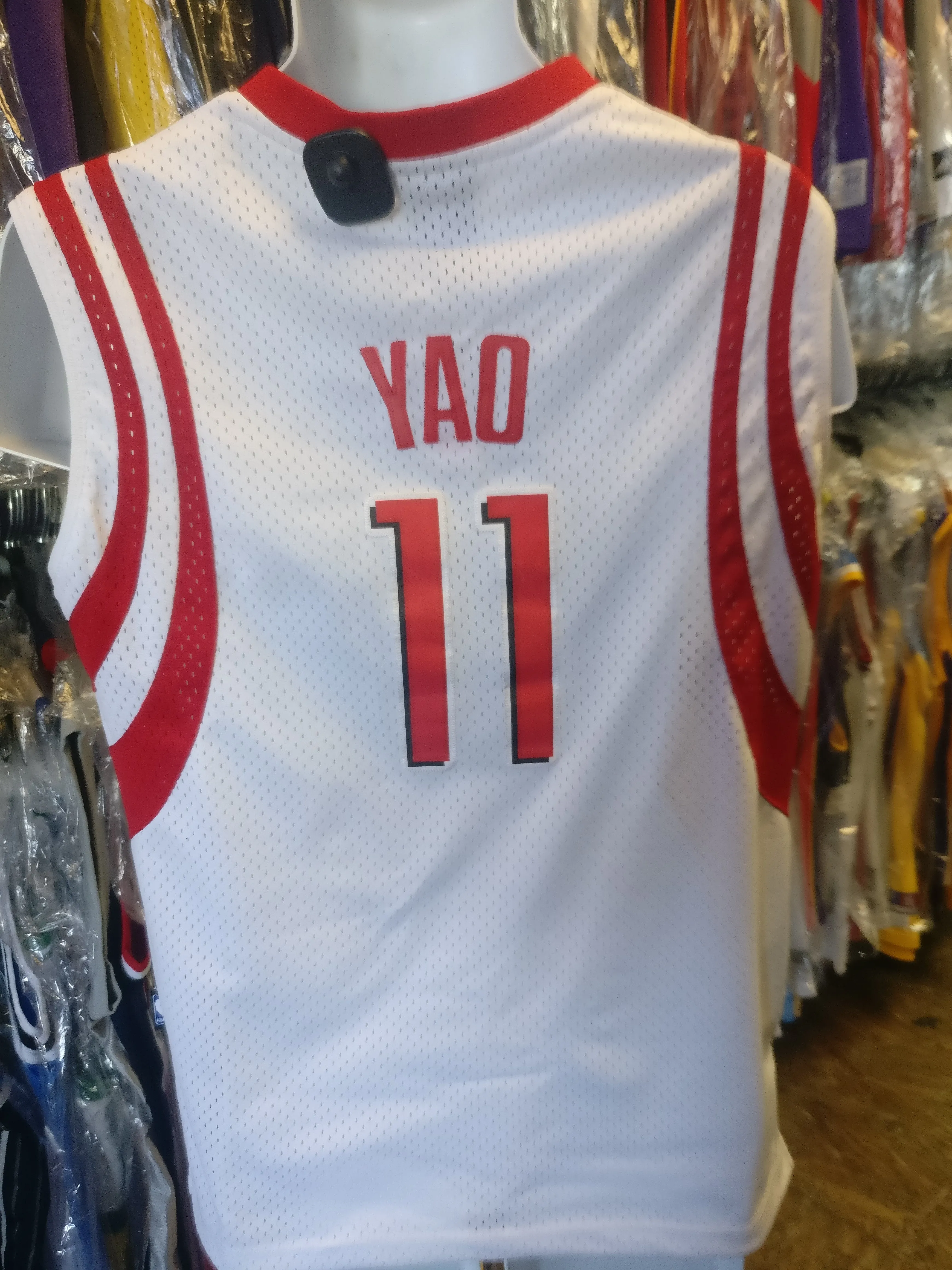 Vintage #11 YAO MING Houston Rockets NBA Reebok Authentic Jersey YL