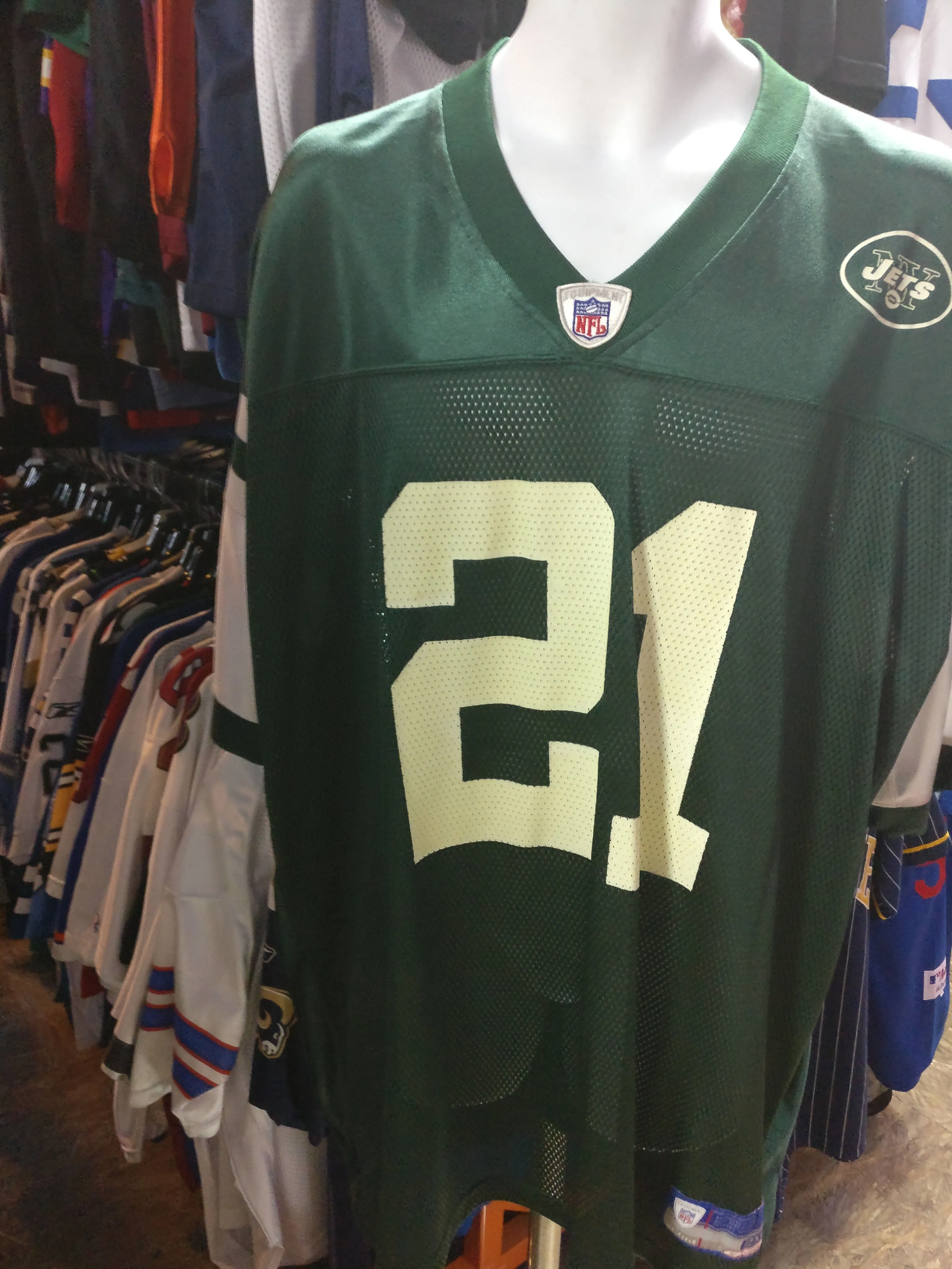 Vintage #21 RED New York Jets NFL Reebok Jersey 2XL